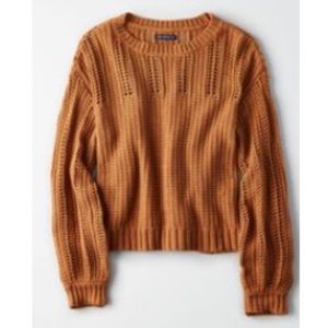 Eyelet balloon sleeve pullover sweater!!